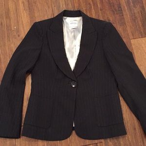Armani Collezioni Black pinstriped jacket size 8